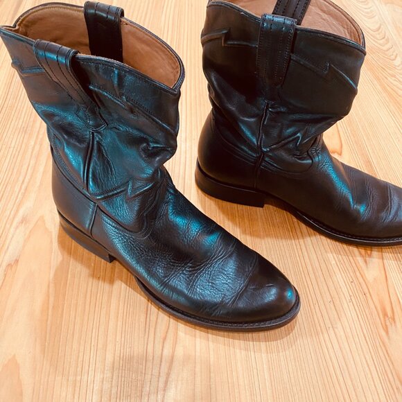 Cuero "The Austin" Leather Western Boots, Black Mens Size 7 D (Womens Size 9) - Picture 10 of 14